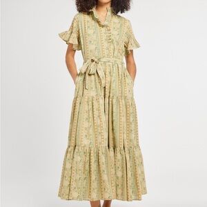 Mille Victoria Ruffle Sleeve Maxi Dress